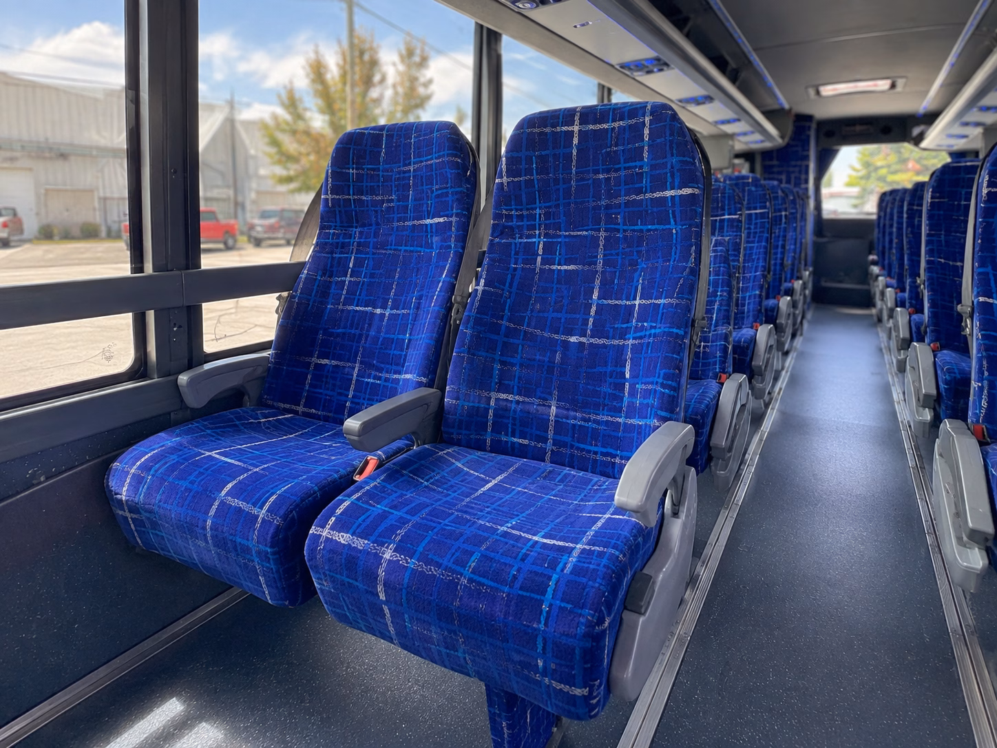 56 passenger charter bus inside