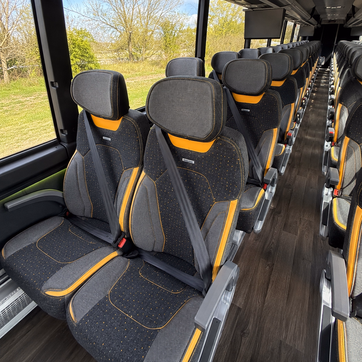 56 passenger charter bus interior