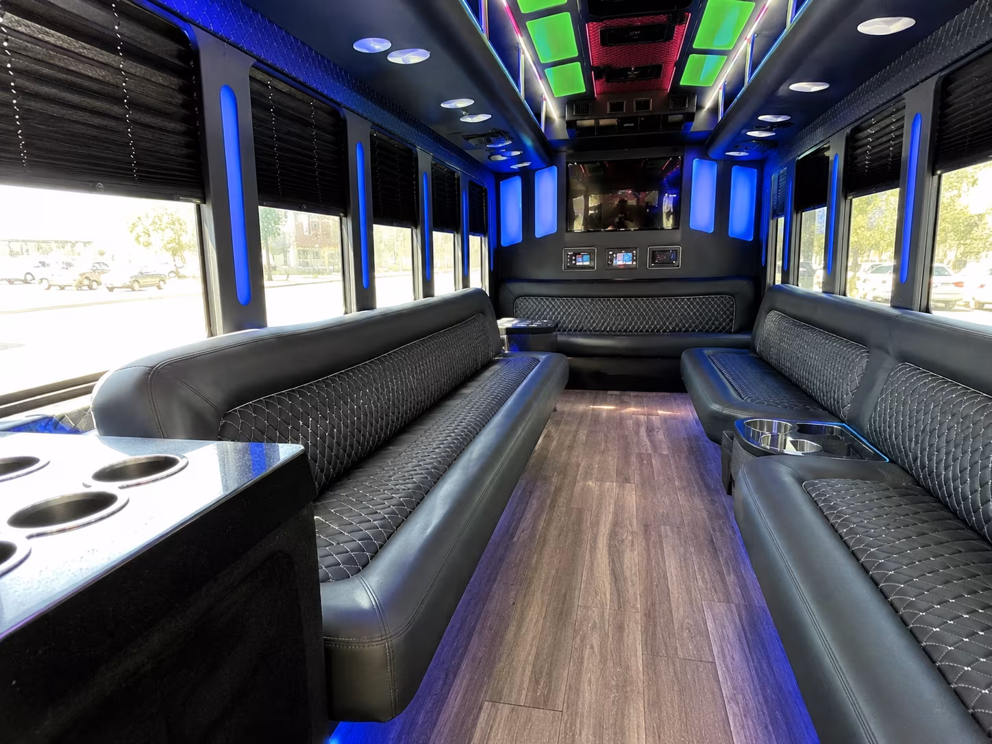 victorville 15 passenger party bus inside