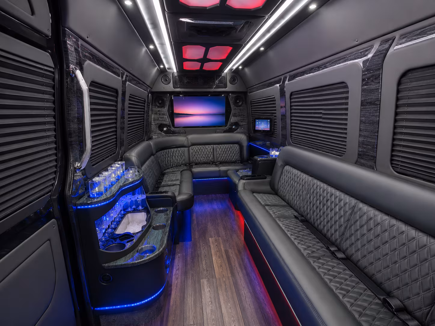 victorville 20 passenger party bus inside
