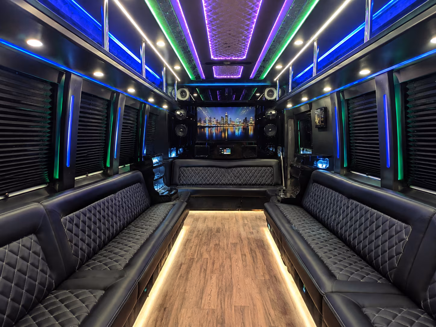 victorville 25 passenger party bus interior