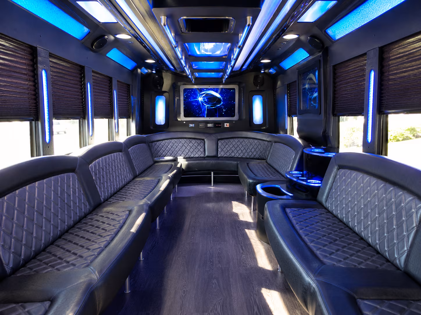 victorville 28 passenger party bus inside