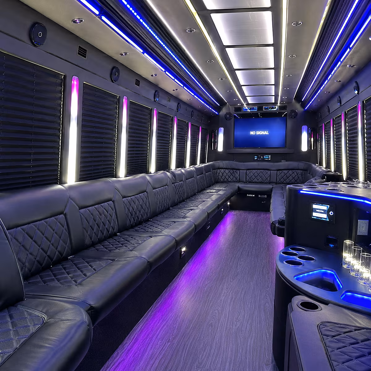 victorville 30 passenger party bus inside