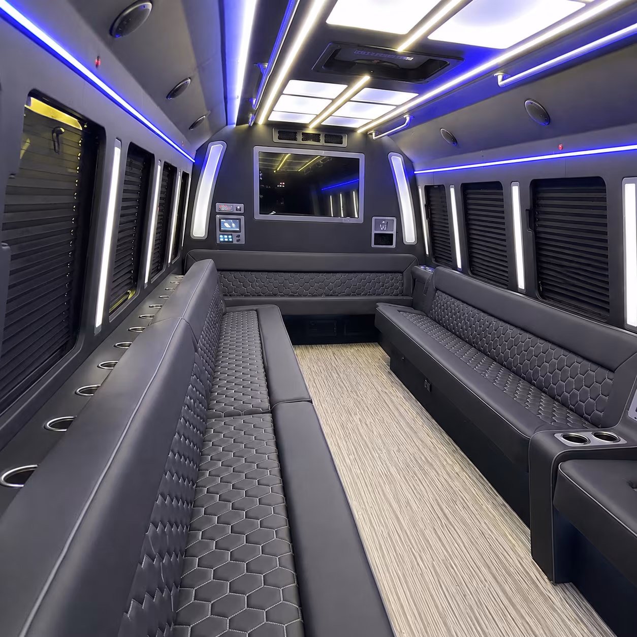 victorville 40 passenger party bus inside
