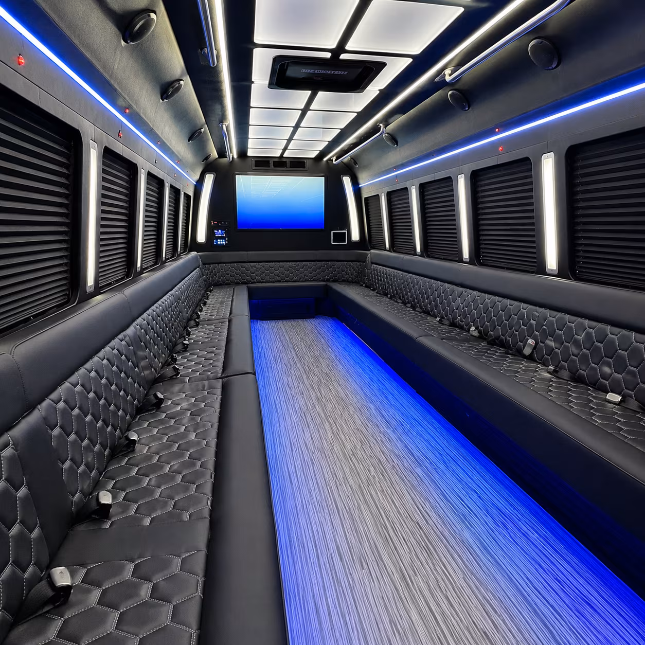 victorville 50 passenger party bus inside